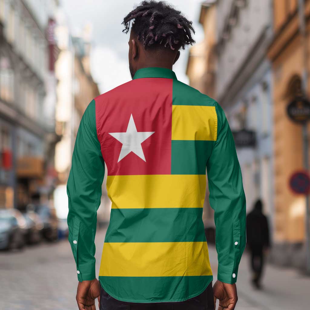 Togolese Independence Day Long Sleeve Button Shirt Flag Style