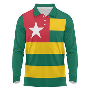 Togolese Independence Day Long Sleeve Polo Shirt Flag Style