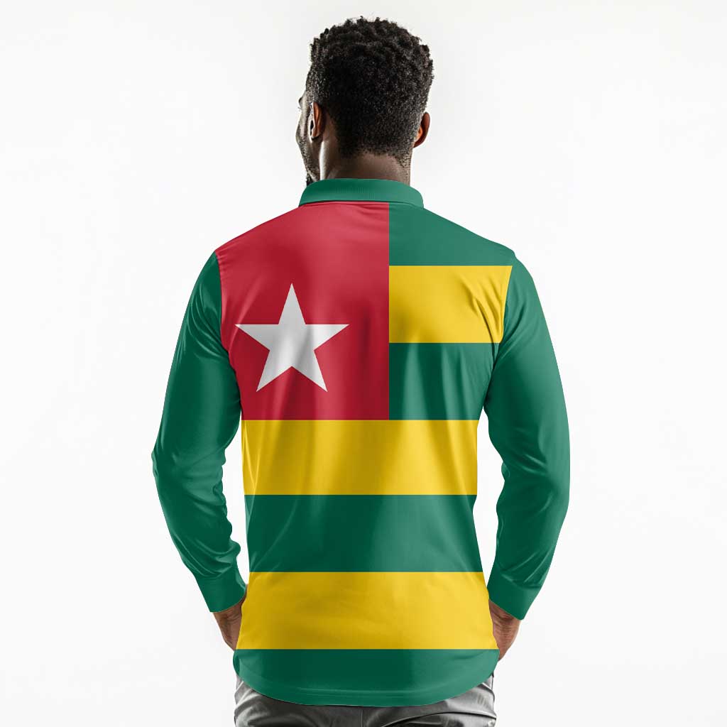 Togolese Independence Day Long Sleeve Polo Shirt Flag Style