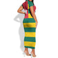 Togolese Independence Day Short Sleeve Bodycon Dress Flag Style LT15