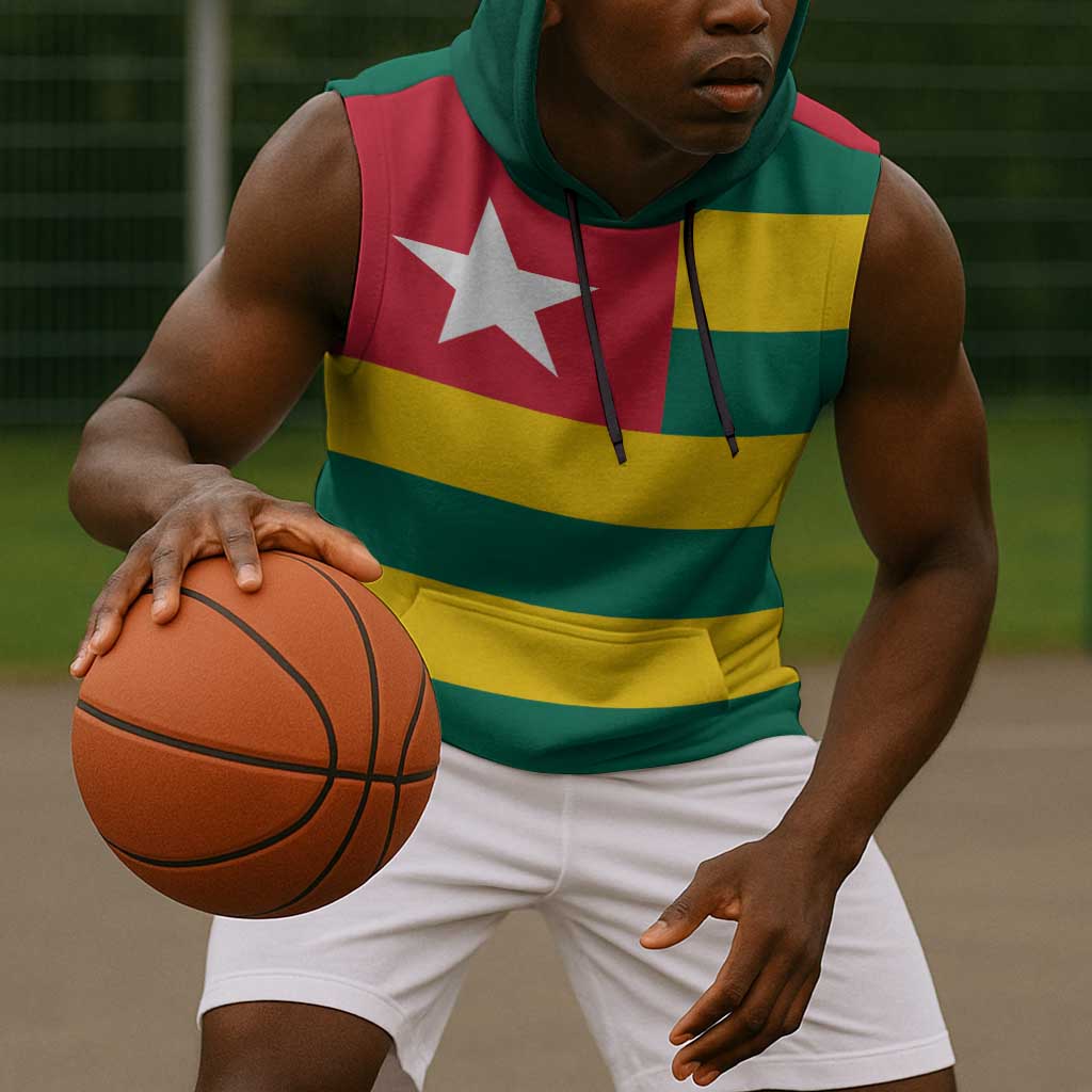 Togolese Independence Day Sleeveless Hoodie Flag Style - African Pride