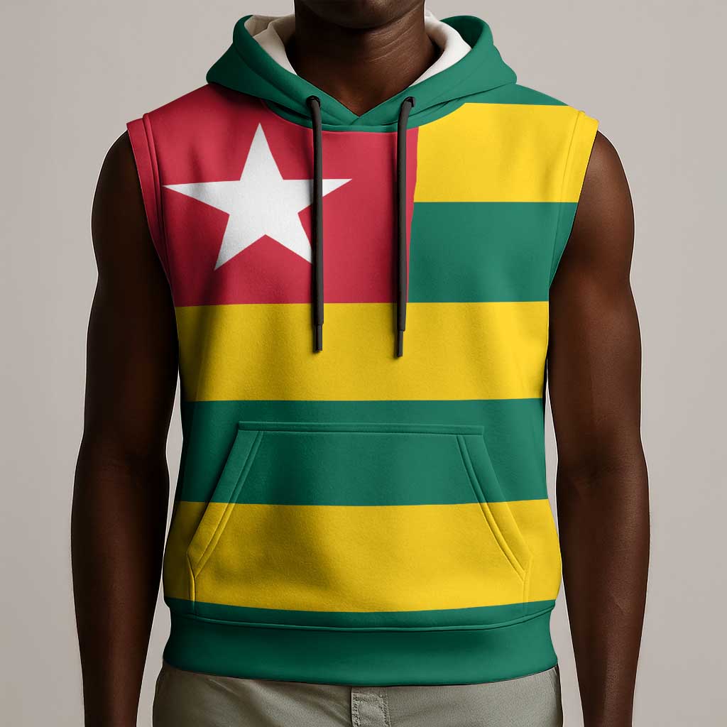 Togolese Independence Day Sleeveless Hoodie Flag Style - African Pride