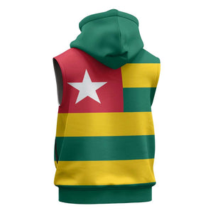 Togolese Independence Day Sleeveless Zip Hoodie Flag Style - African Pride