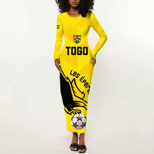 Custom Togo Football Long Sleeve Bodycon Dress Go Champions LT15