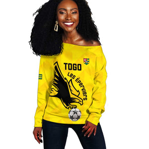 Custom Togo Football Off Shoulder Sweater Go Champions