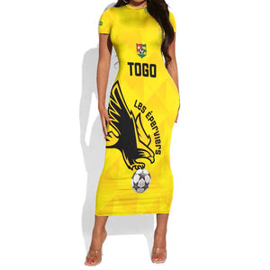 Custom Togo Football Short Sleeve Bodycon Dress Go Champions LT15