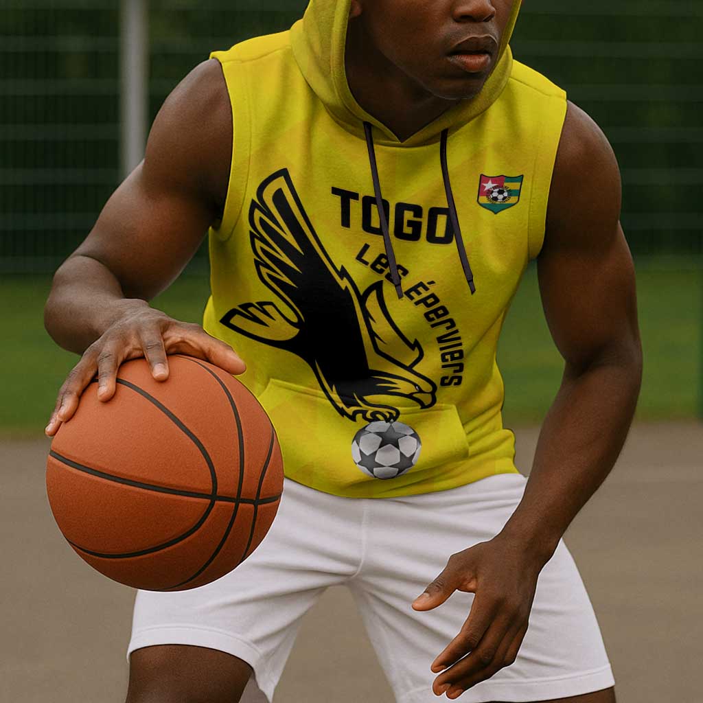 Custom Togo Football Sleeveless Hoodie Go Champions - African Pride
