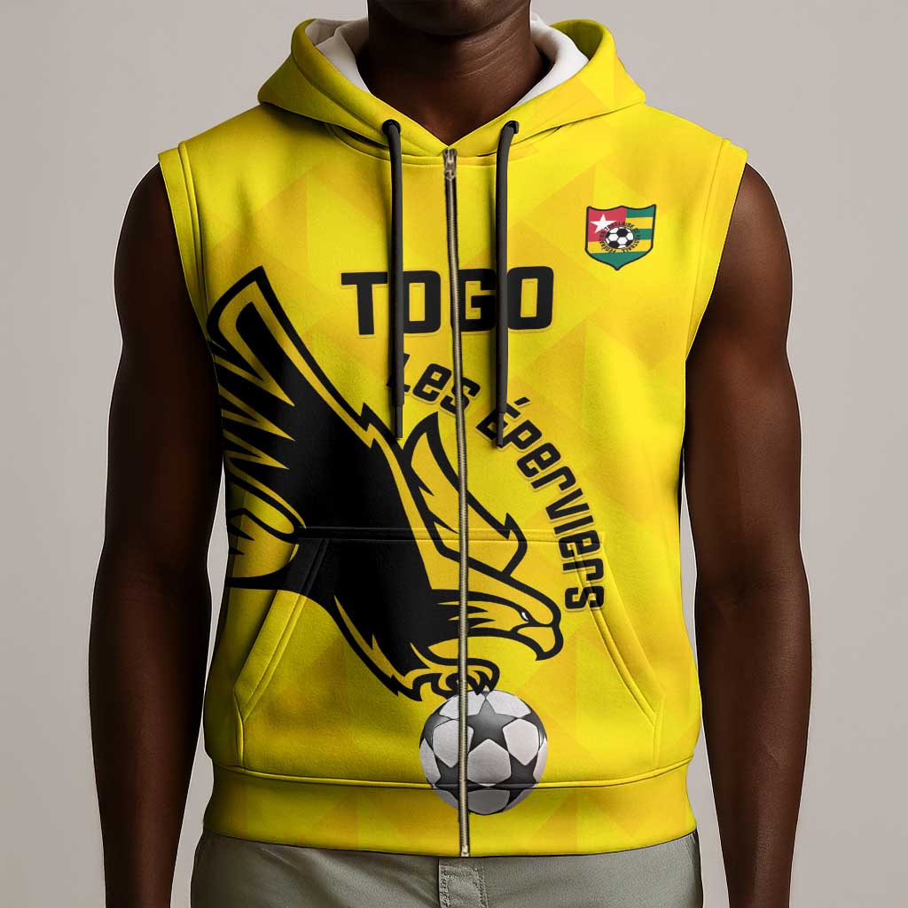 Custom Togo Football Sleeveless Zip Hoodie Go Champions - African Pride