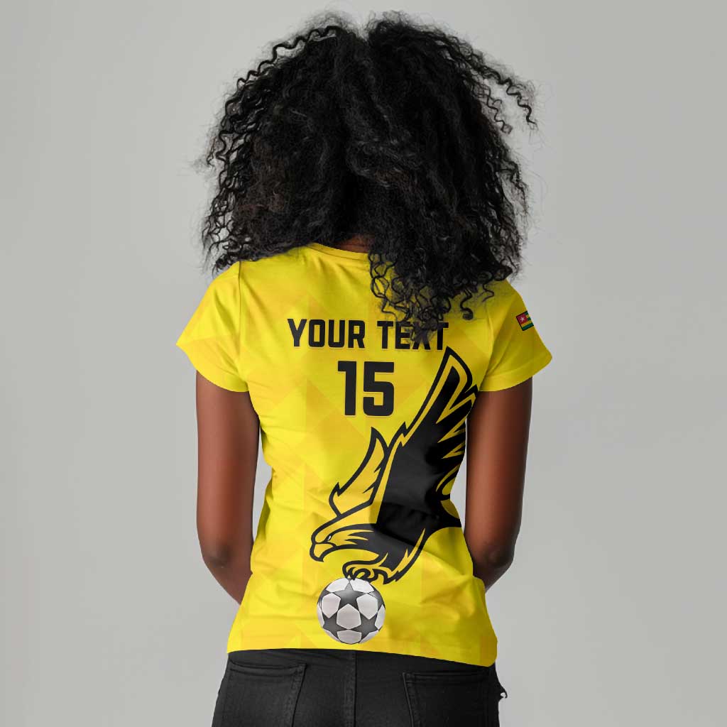 Custom Togo Football Women V-Neck T-Shirt Go Champions