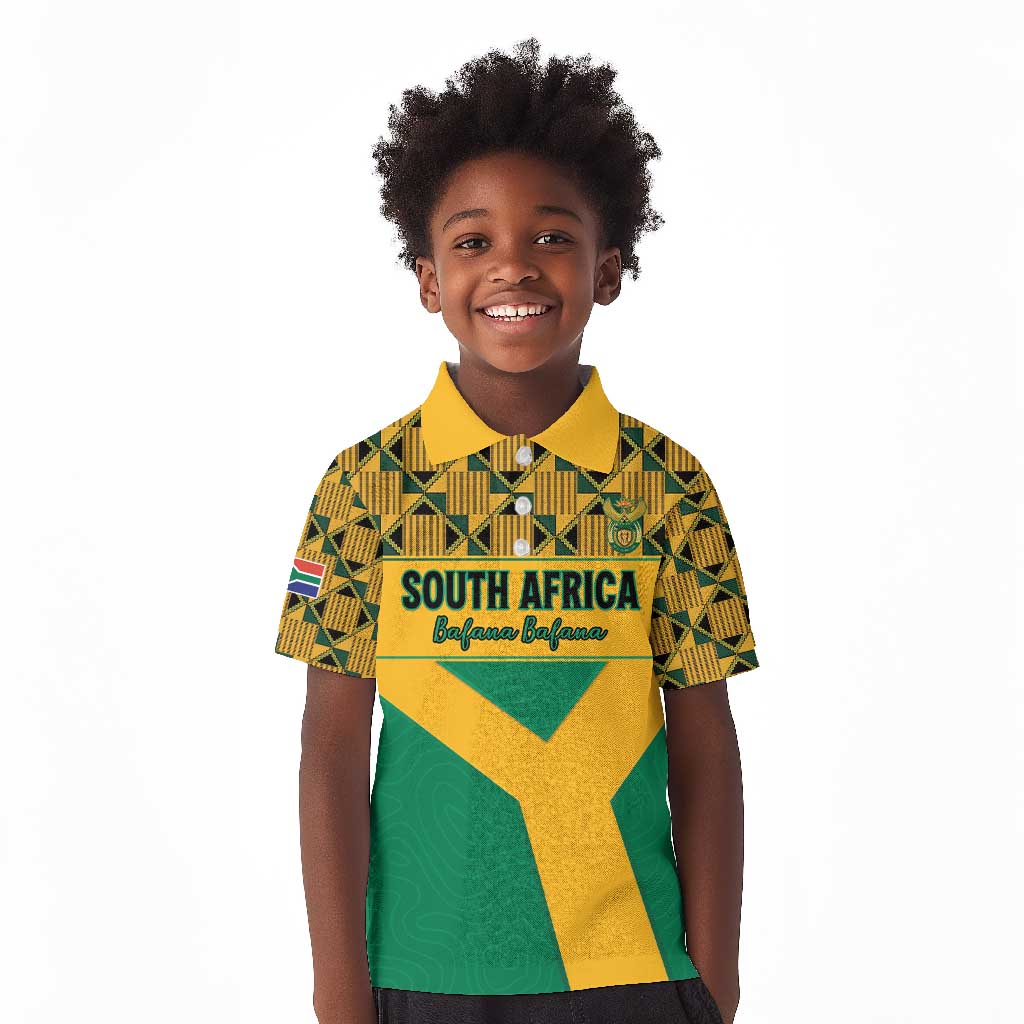 South Africa Soccer Custom Kid Polo Shirt Bafana Bafana