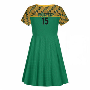 South Africa Soccer Custom Kid Short Sleeve Dress Bafana Bafana