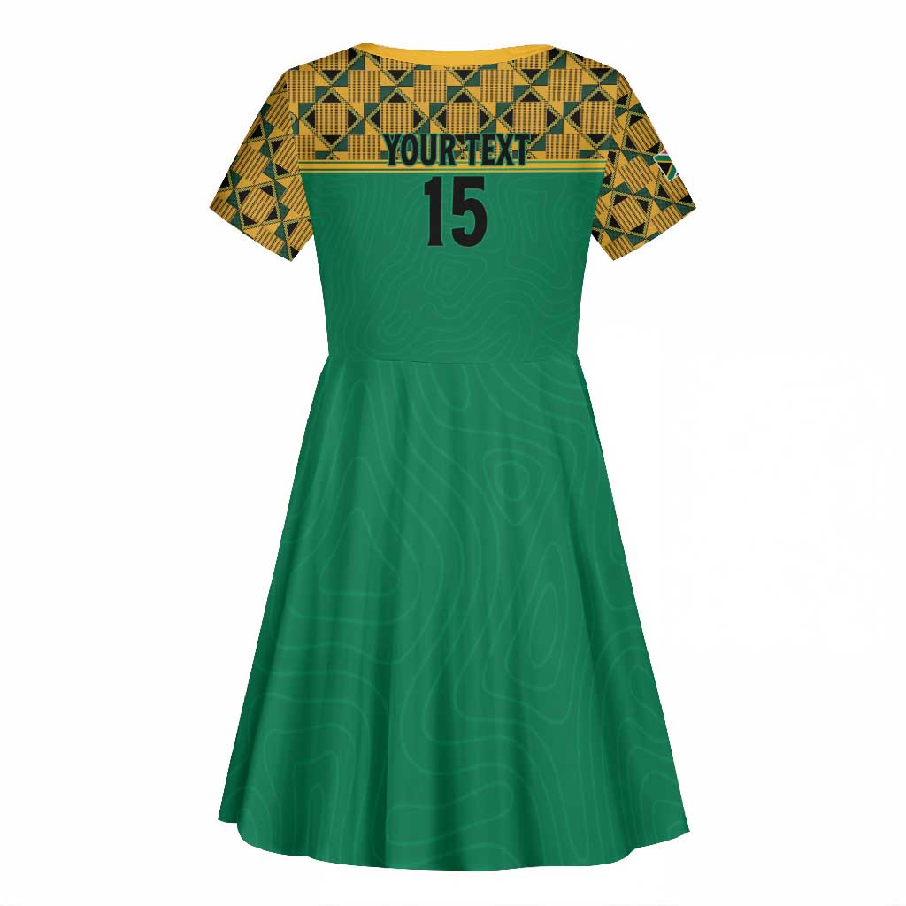 South Africa Soccer Custom Kid Short Sleeve Dress Bafana Bafana