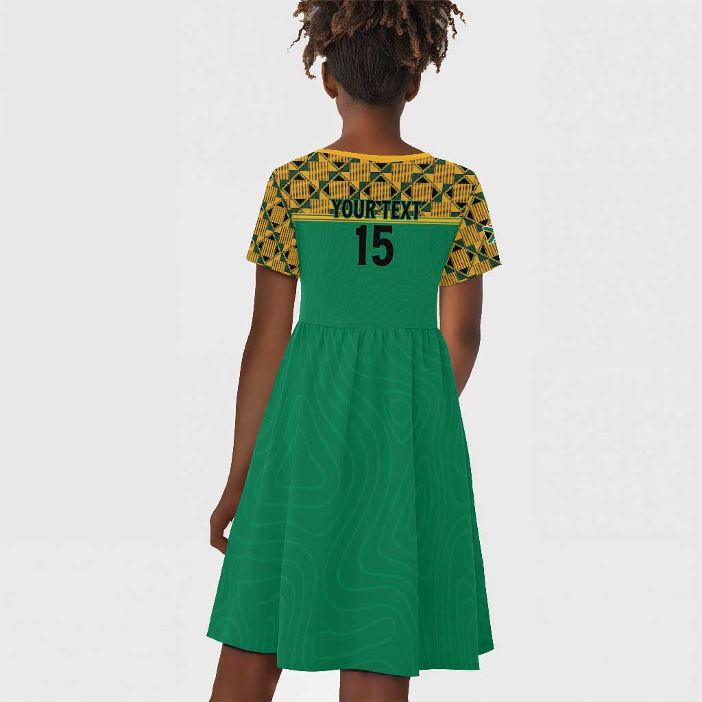 South Africa Soccer Custom Kid Short Sleeve Dress Bafana Bafana