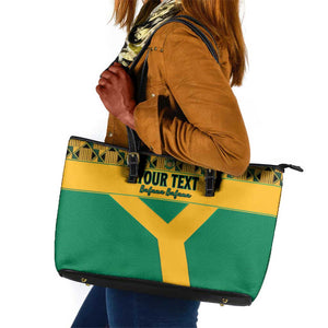 South Africa Soccer Custom Leather Tote Bag Bafana Bafana