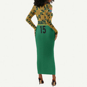 South Africa Soccer Custom Long Sleeve Bodycon Dress Bafana Bafana LT15