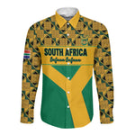 South Africa Soccer Custom Long Sleeve Button Shirt Bafana Bafana