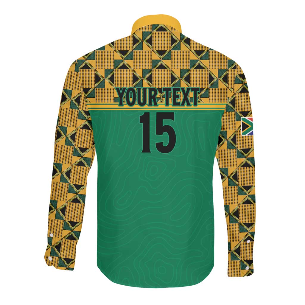 South Africa Soccer Custom Long Sleeve Button Shirt Bafana Bafana