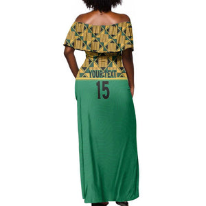 South Africa Soccer Custom Off Shoulder Maxi Dress Bafana Bafana