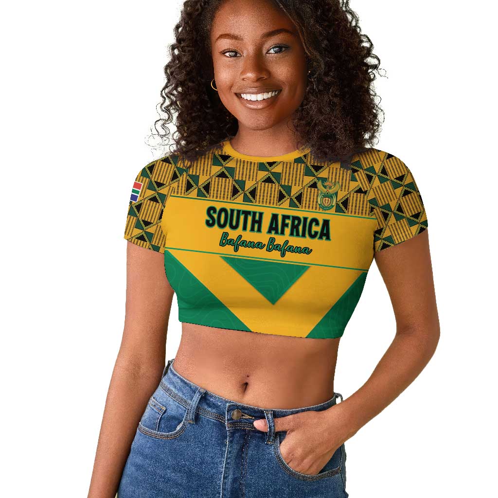 South Africa Soccer Custom Raglan Cropped T shirt Bafana Bafana