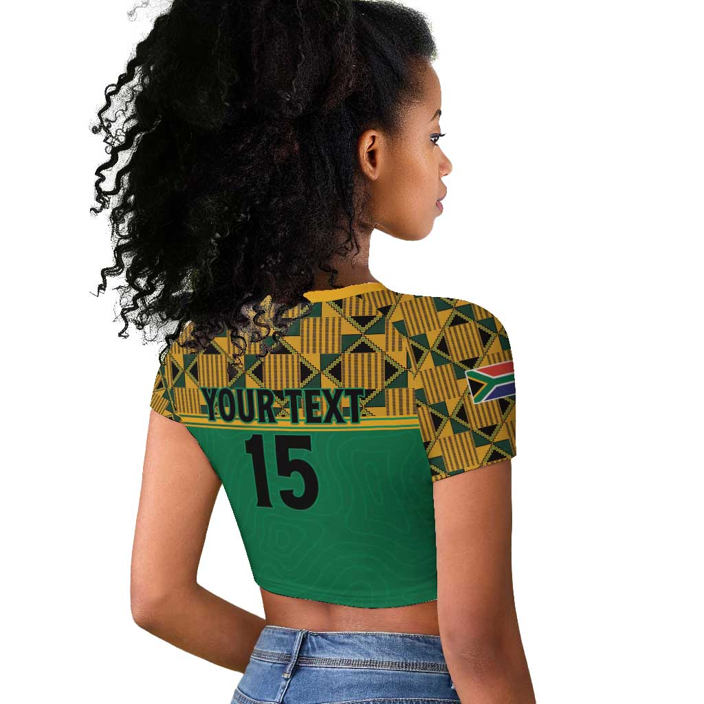 South Africa Soccer Custom Raglan Cropped T shirt Bafana Bafana