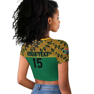 South Africa Soccer Custom Raglan Cropped T shirt Bafana Bafana