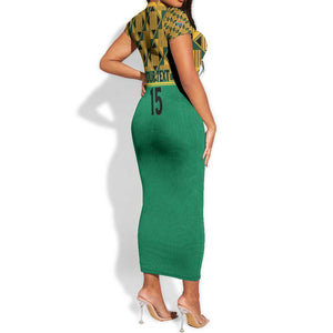 South Africa Soccer Custom Short Sleeve Bodycon Dress Bafana Bafana LT15