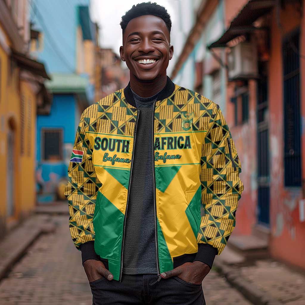 South Africa Soccer Custom Sleeve Zip Bomber Jacket Bafana Bafana
