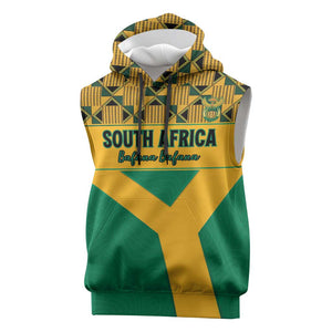 South Africa Soccer Custom Sleeveless Hoodie Bafana Bafana - African Pride