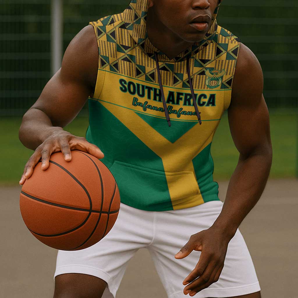 South Africa Soccer Custom Sleeveless Hoodie Bafana Bafana - African Pride