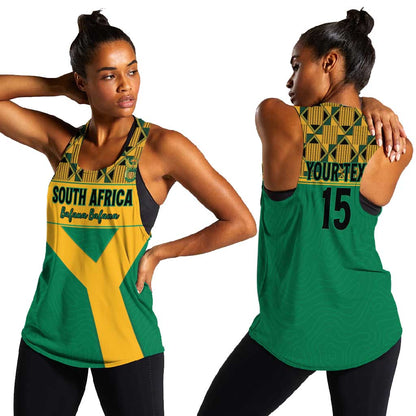 South Africa Soccer Custom Women Racerback Tank Bafana Bafana