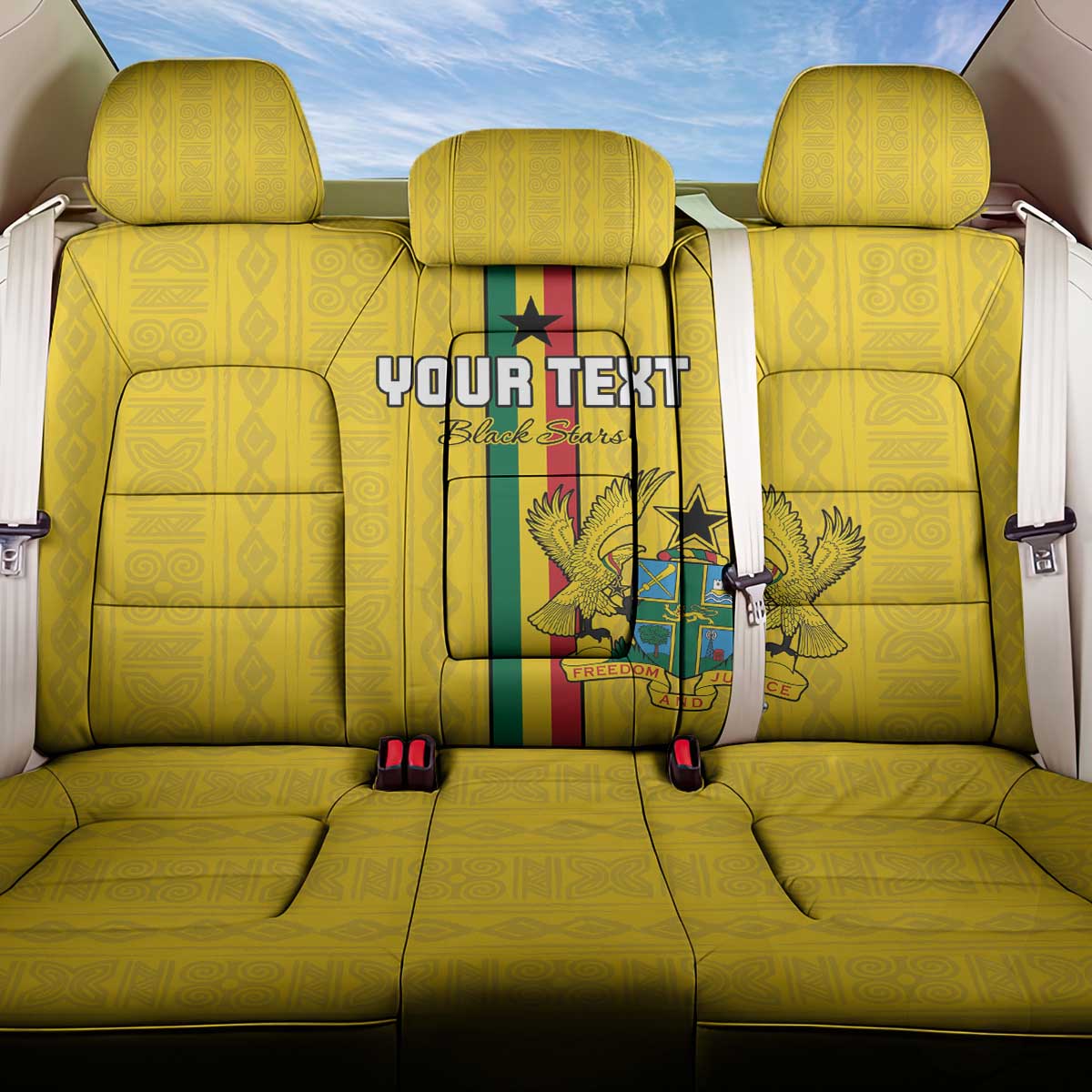 Custom Ghana Football Back Car Seat Cover We Are Champions