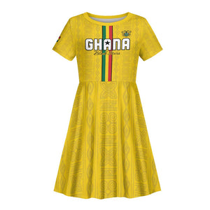 Custom Ghana Football Kid Short Sleeve Dress We Are Champions