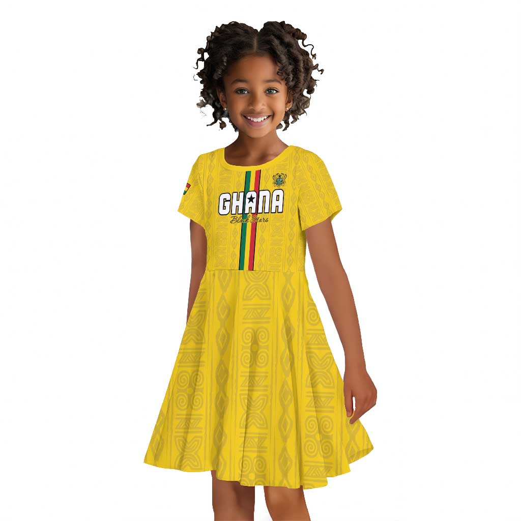 Custom Ghana Football Kid Short Sleeve Dress We Are Champions