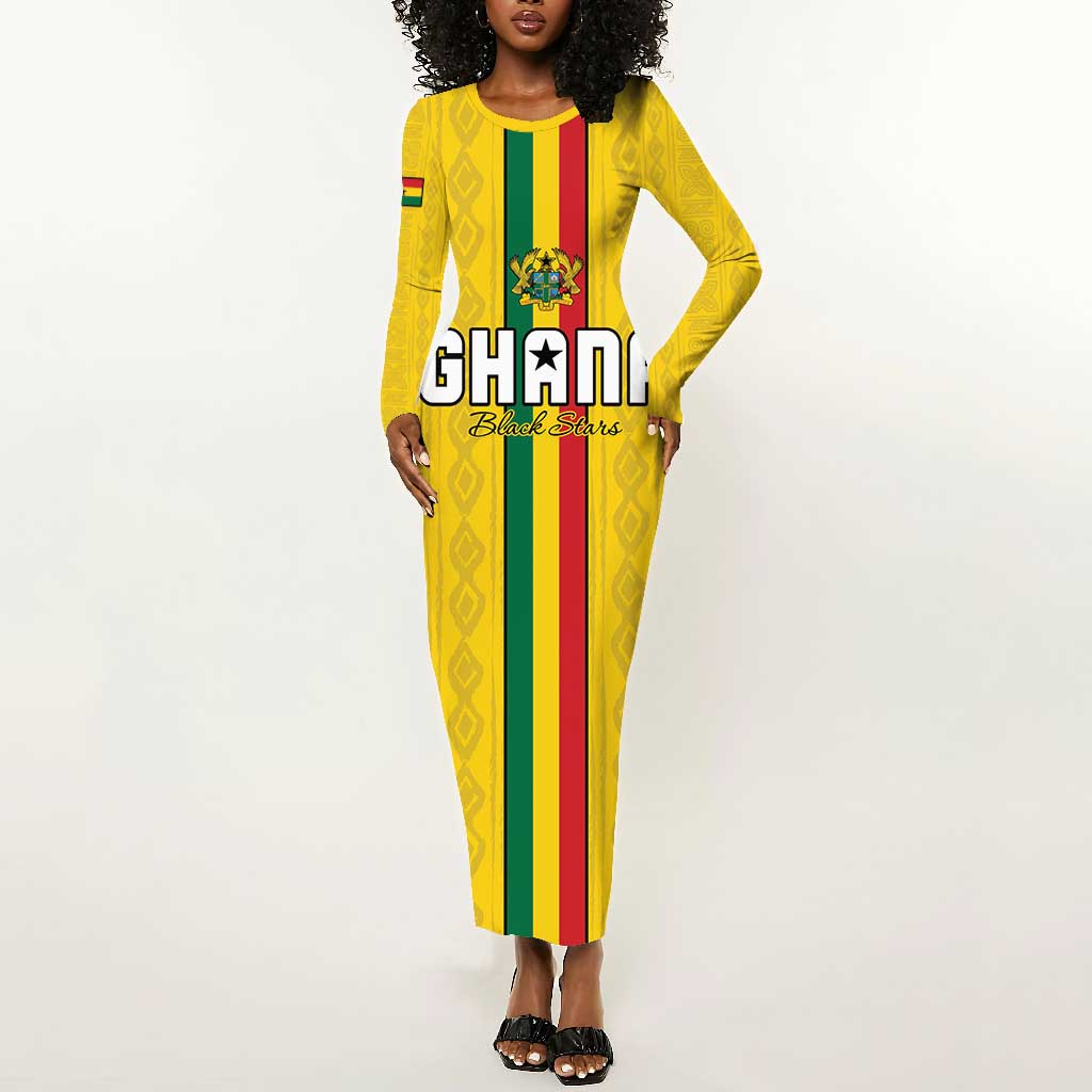 Custom Ghana Football Long Sleeve Bodycon Dress We Are Champions LT15