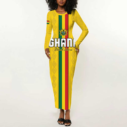 Custom Ghana Football Long Sleeve Bodycon Dress We Are Champions LT15