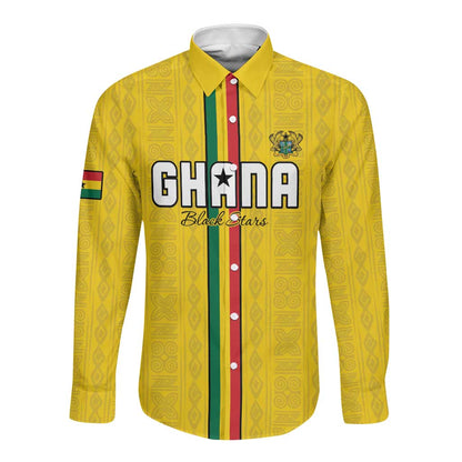 Custom Ghana Football Long Sleeve Button Shirt We Are Champions