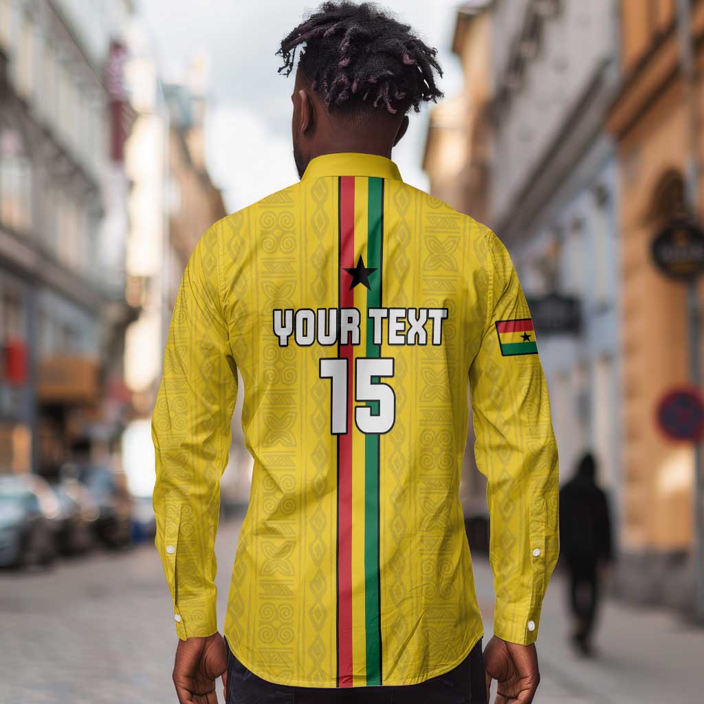 Custom Ghana Football Long Sleeve Button Shirt We Are Champions