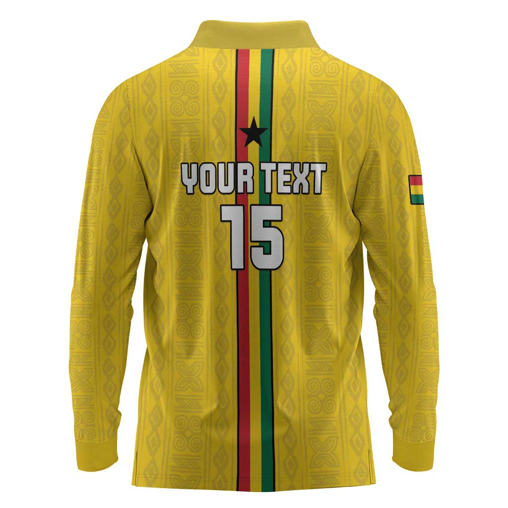 Custom Ghana Football Long Sleeve Polo Shirt We Are Champions