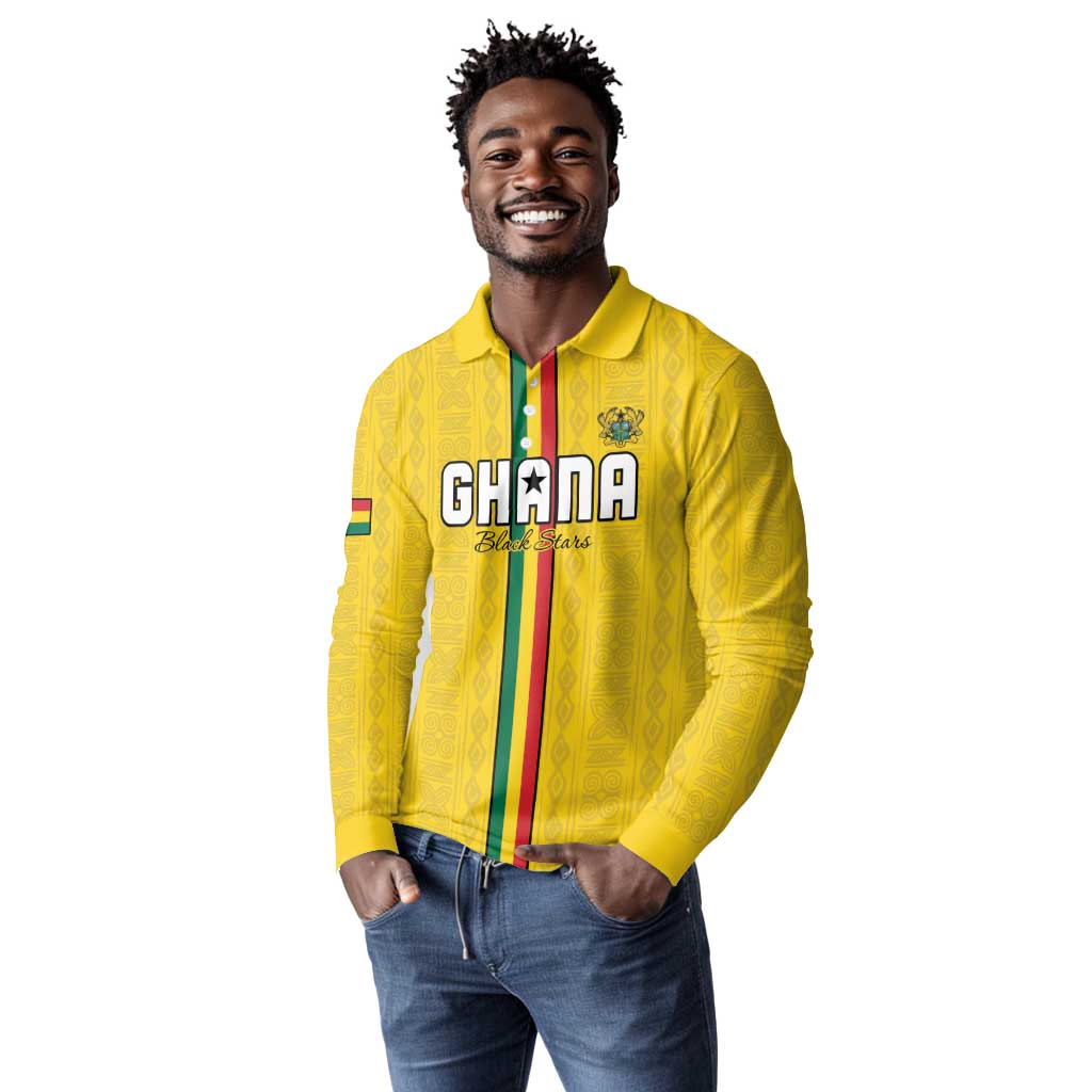 Custom Ghana Football Long Sleeve Polo Shirt We Are Champions