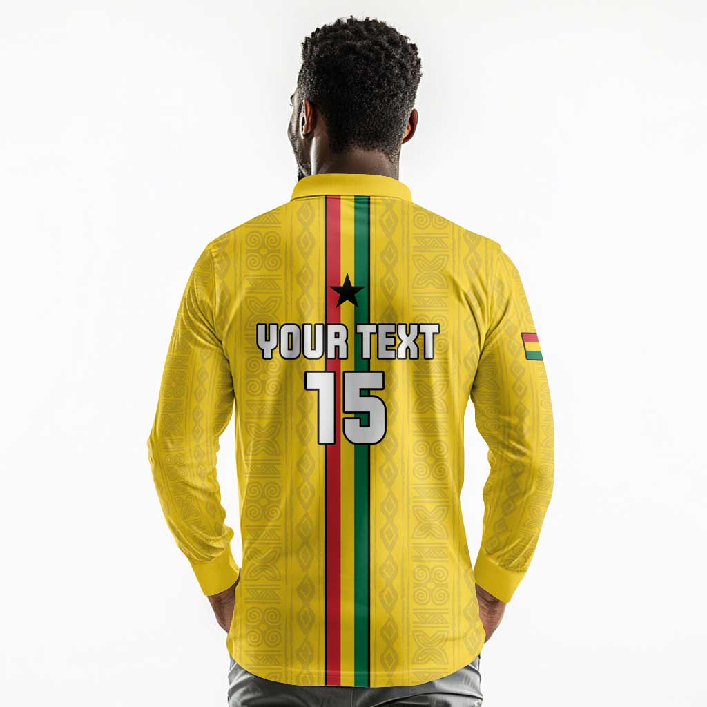 Custom Ghana Football Long Sleeve Polo Shirt We Are Champions