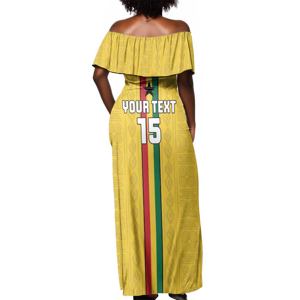 Custom Ghana Football Off Shoulder Maxi Dress We Are Champions