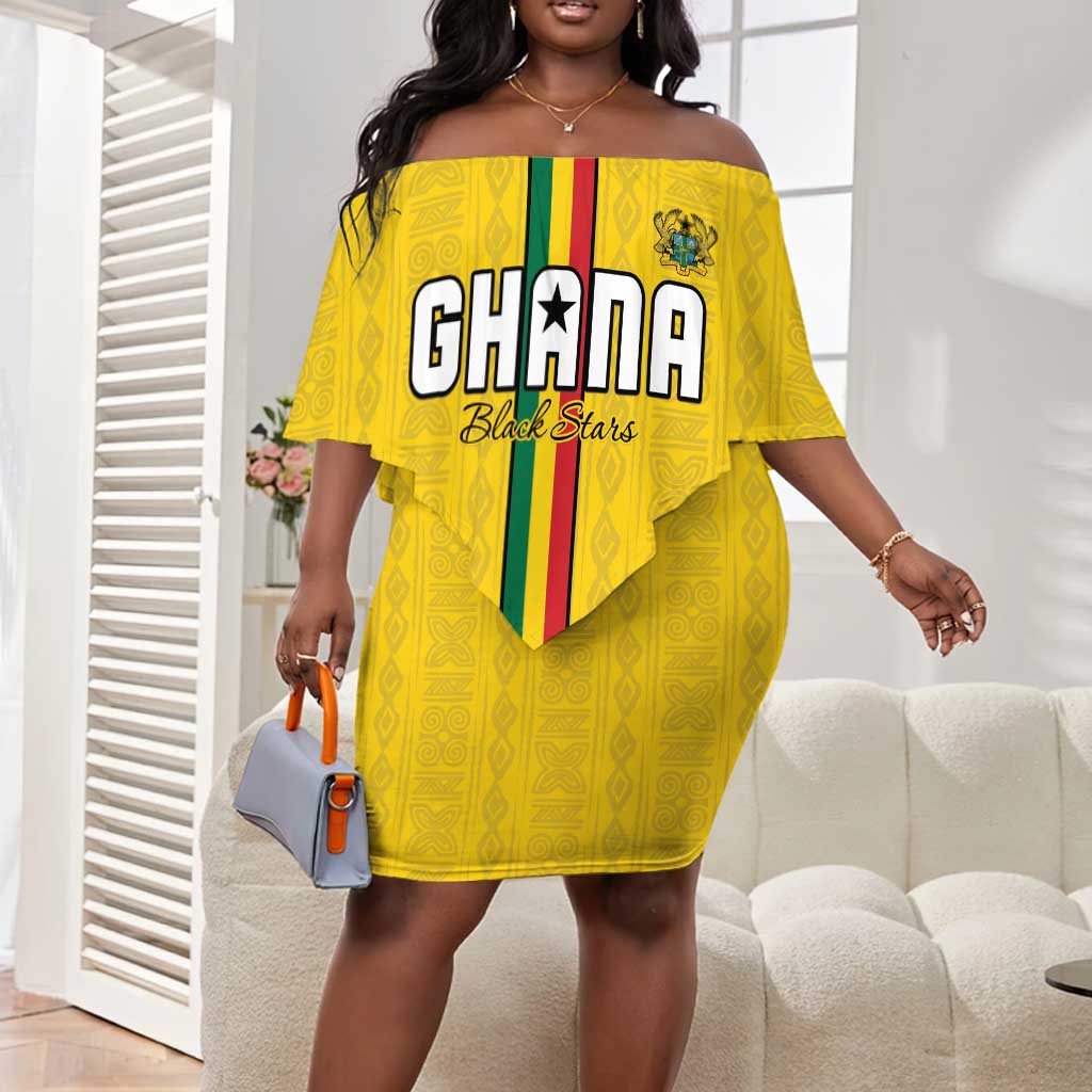 Custom Ghana Football Off Shoulder Short Dress We Are Champions