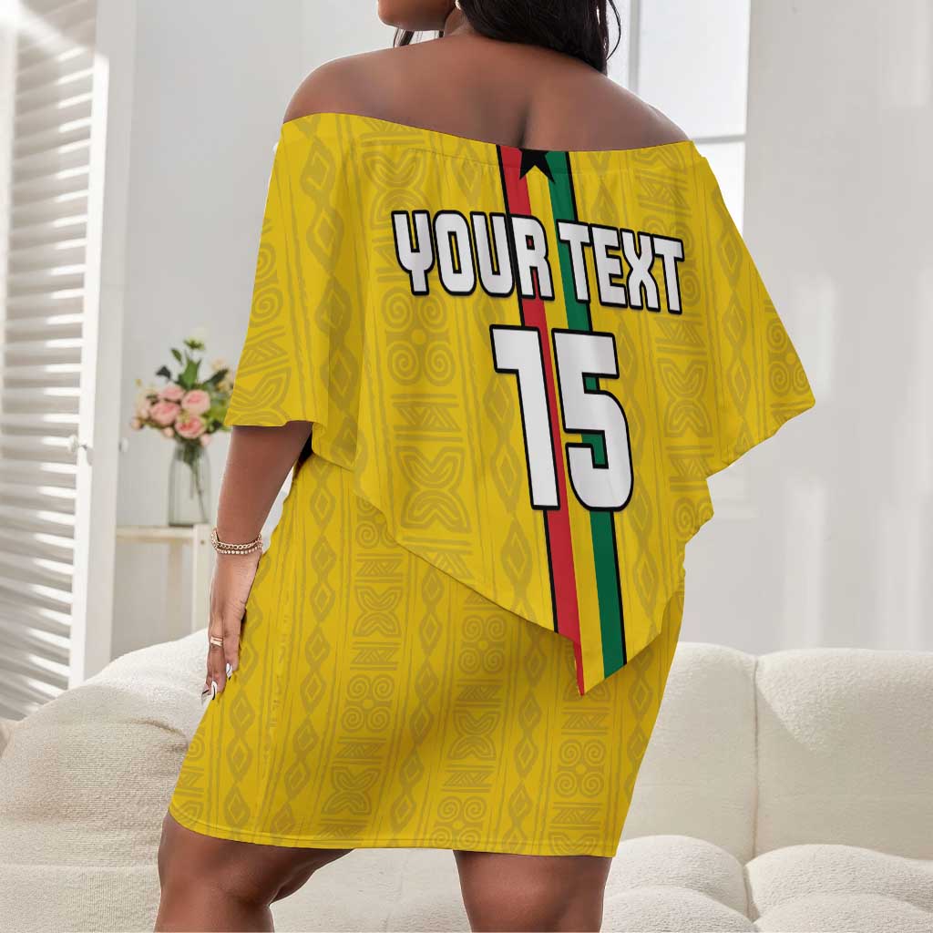 Custom Ghana Football Off Shoulder Short Dress We Are Champions