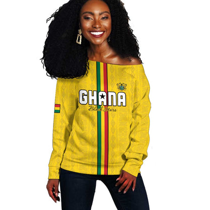 Custom Ghana Football Off Shoulder Sweater We Are Champions