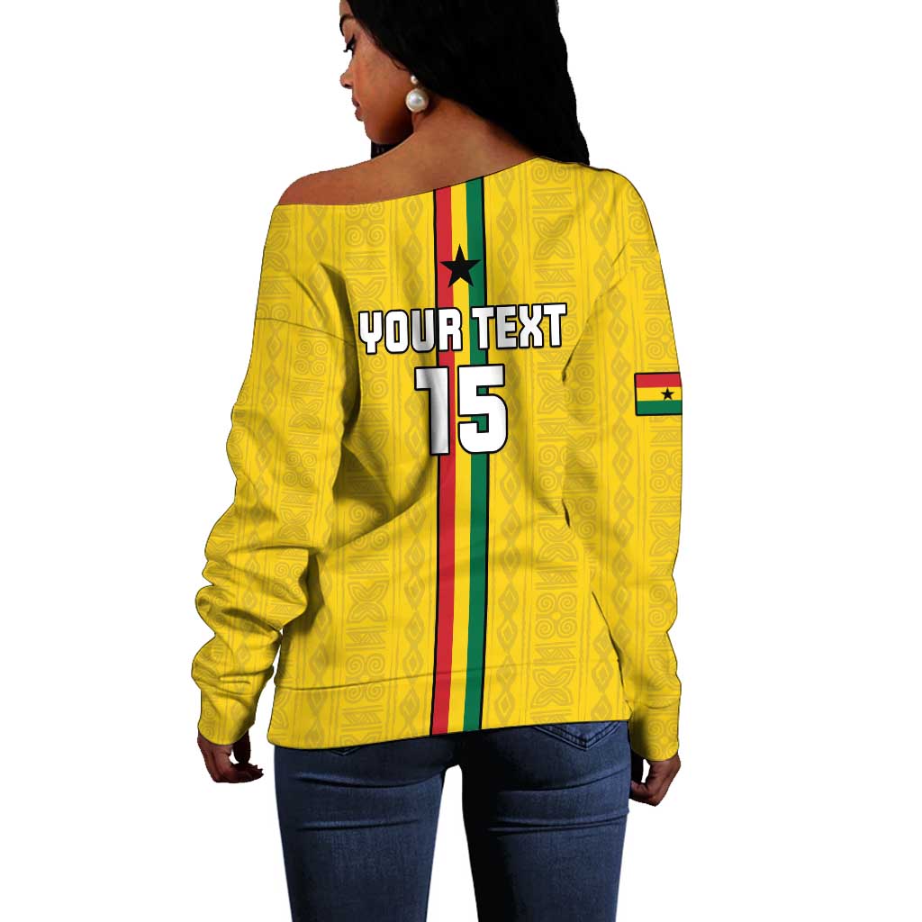 Custom Ghana Football Off Shoulder Sweater We Are Champions