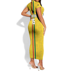 Custom Ghana Football Short Sleeve Bodycon Dress We Are Champions LT15