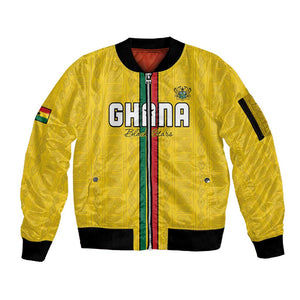 Custom Ghana Football Sleeve Zip Bomber Jacket We Are Champions
