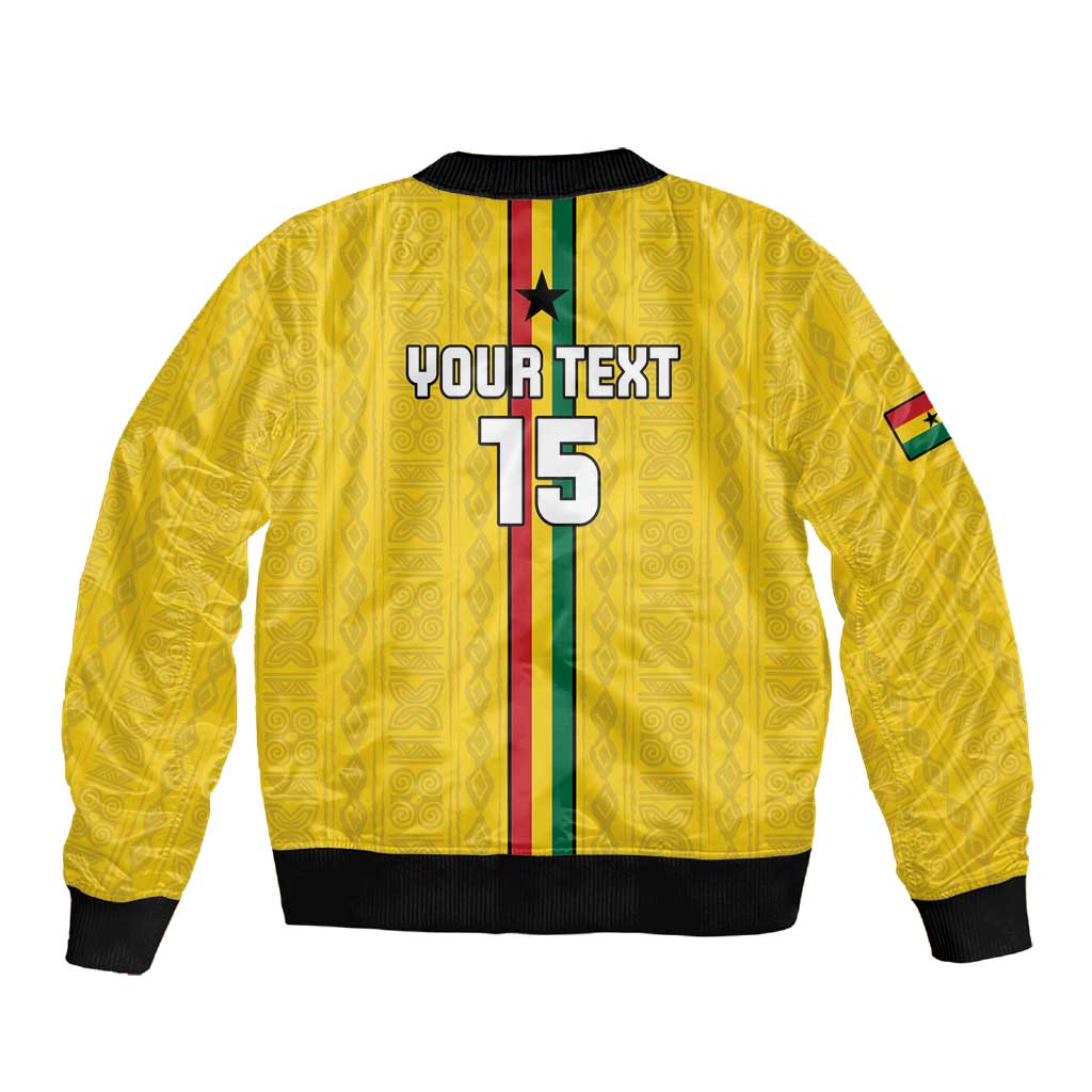 Custom Ghana Football Sleeve Zip Bomber Jacket We Are Champions