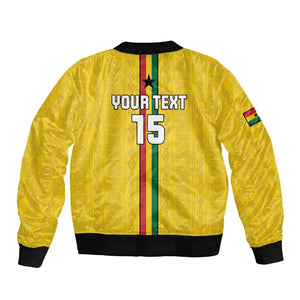 Custom Ghana Football Sleeve Zip Bomber Jacket We Are Champions