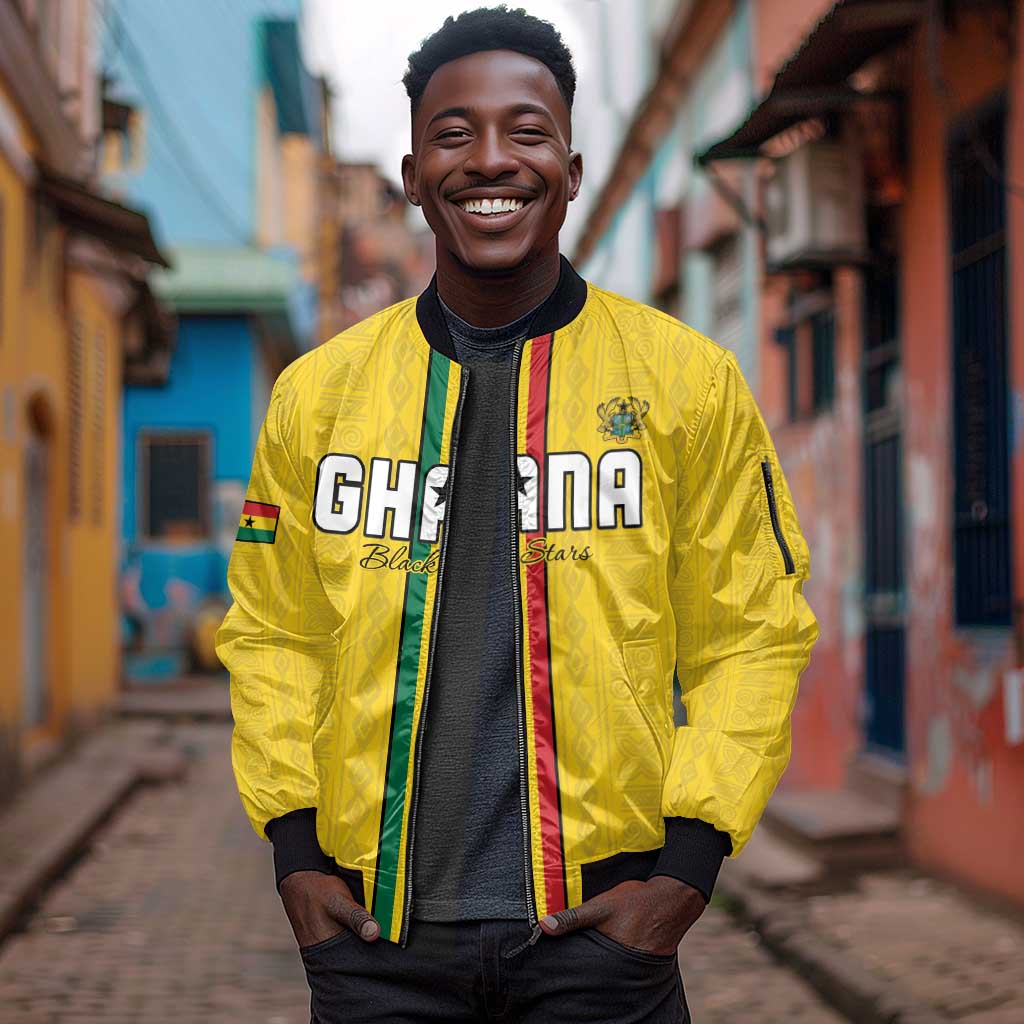 Custom Ghana Football Sleeve Zip Bomber Jacket We Are Champions